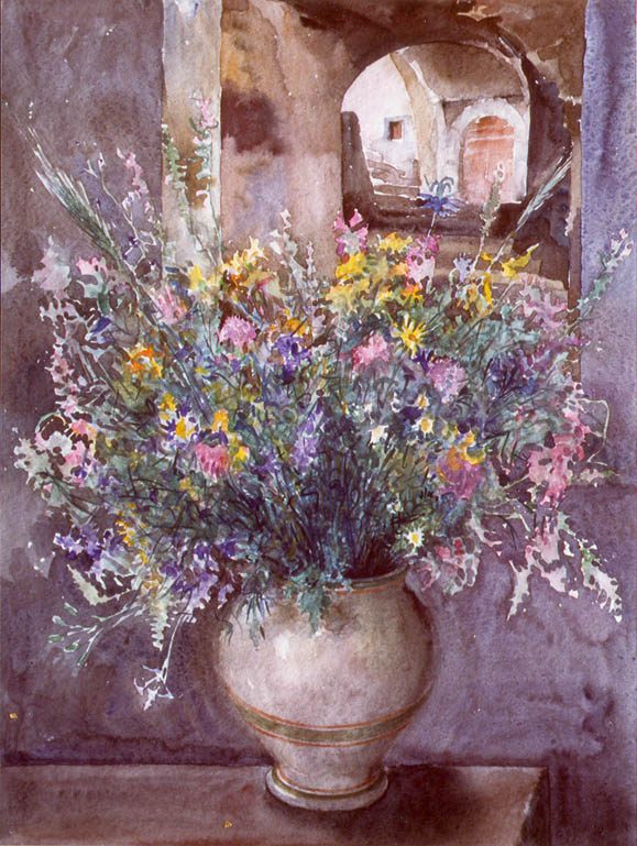 065 Pietre e fiori acquerello 1990